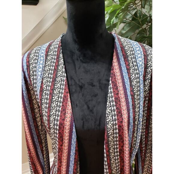 BCBGeneration Women's Multi Lined Striped Long Sleeve Open Front Blazer Size L - Picture 4 of 16